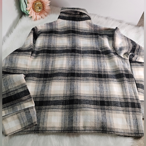 BB Dakota Steve Madden Plaid Boxy Shacket Button Front Jacket Women’s XL NWT - Picture 10 of 11